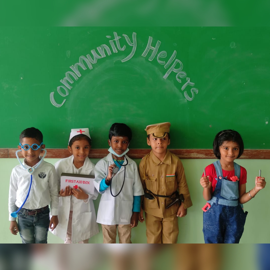 Community Helpers Activity by LKG Students