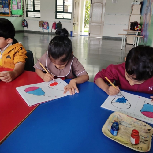 Exploring Paint Activity by LKG Students