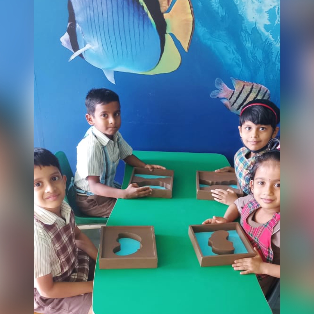 Land and Water forms Activity by Montessori Students