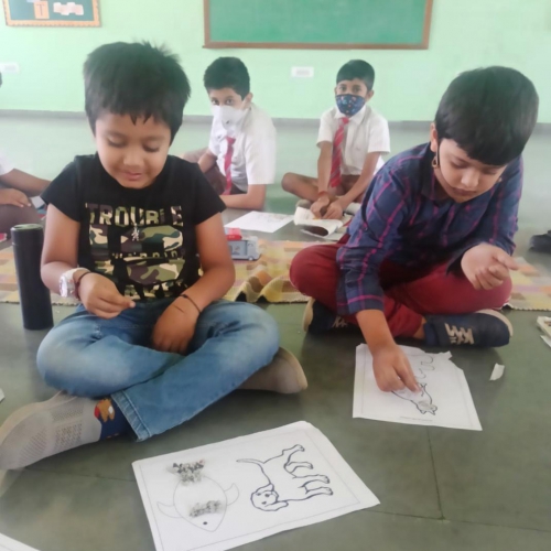 Crumpled Paper Activity by Grade II to V Students